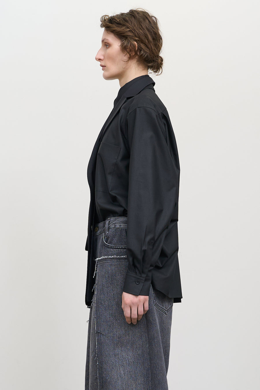 Деконструйований жакет з накладками чорний
