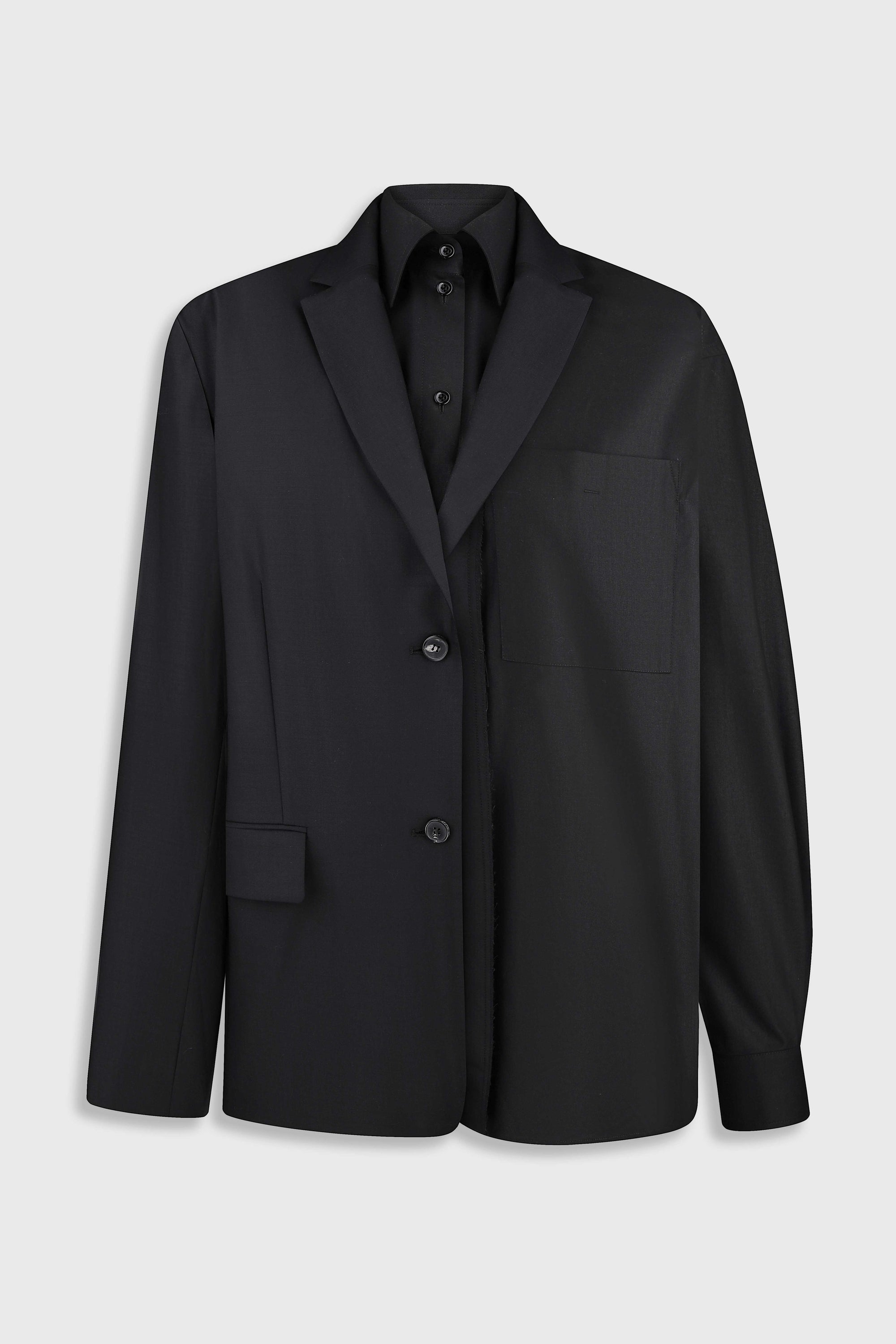 Деконструйований жакет з накладками чорний