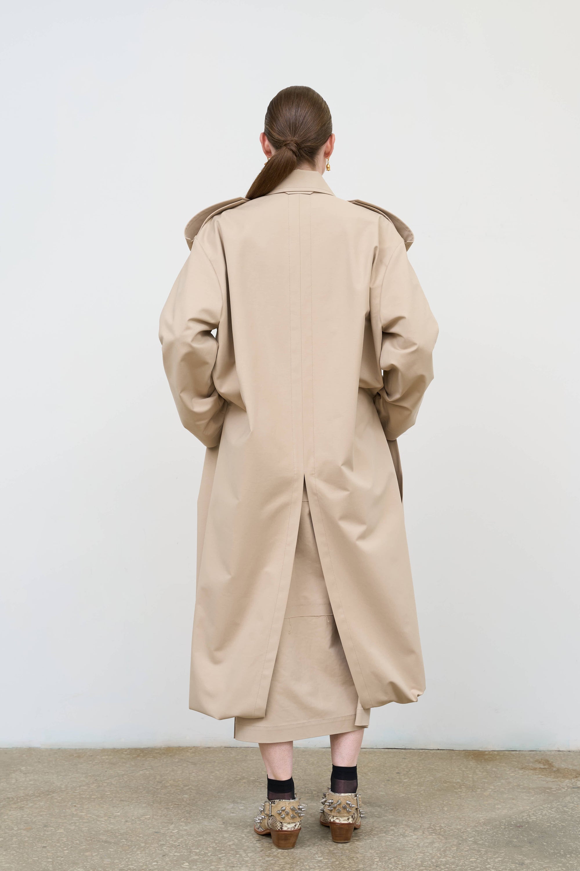 Oversized cotton trench coat