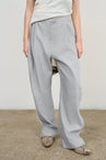PANTS WITH FRAYED-EDGE SIDE STRIPES
