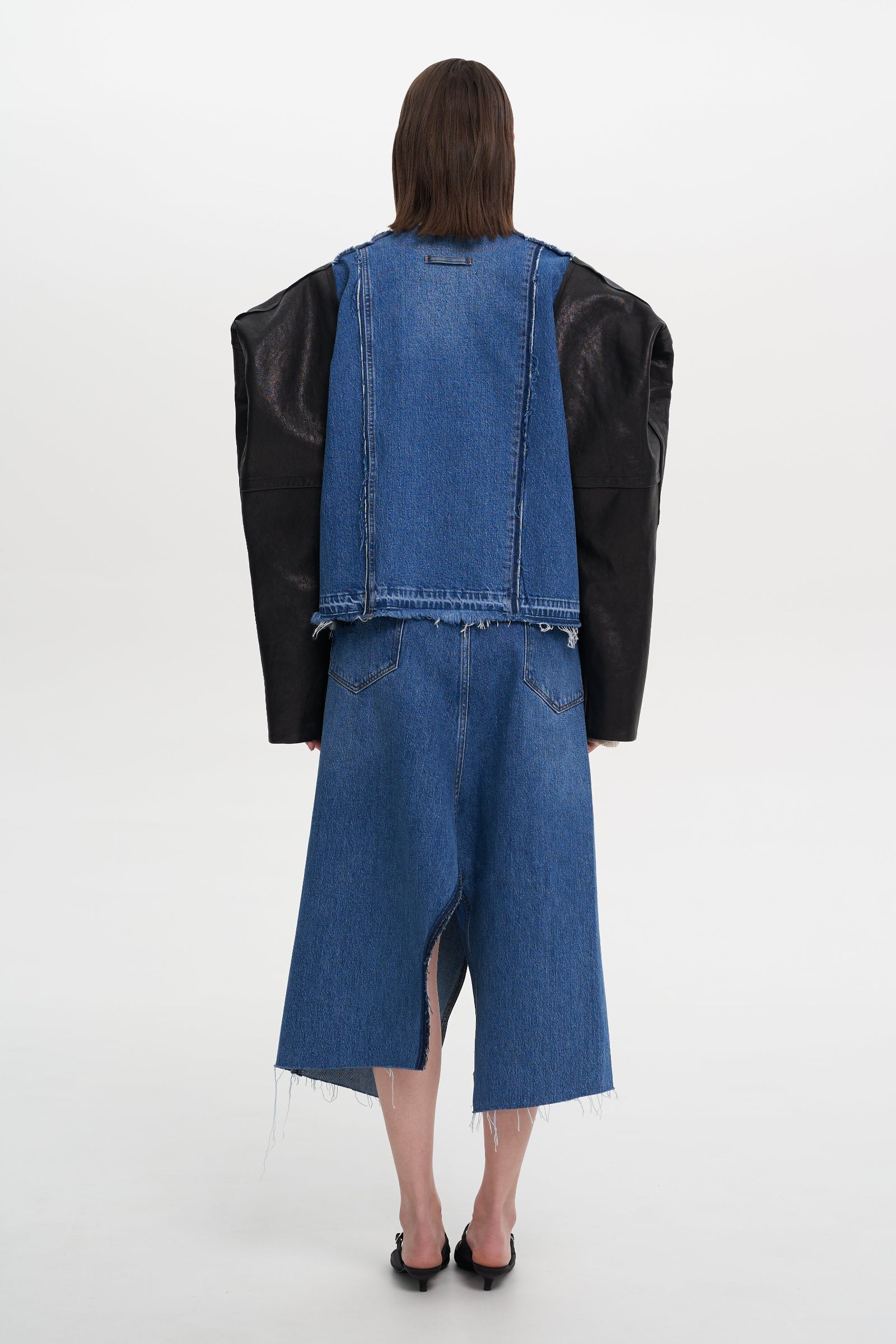 Джинсова куртка LITKOVSKA Rikki зі шкіряними рукавами