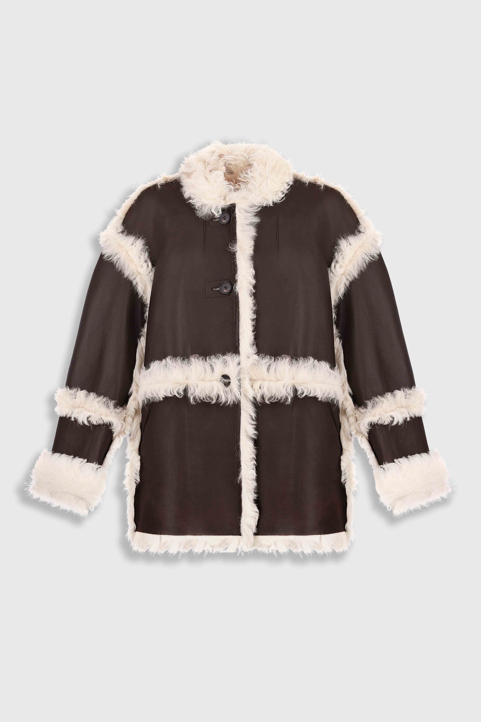 Двостороннє пальто зі стриженого хутра