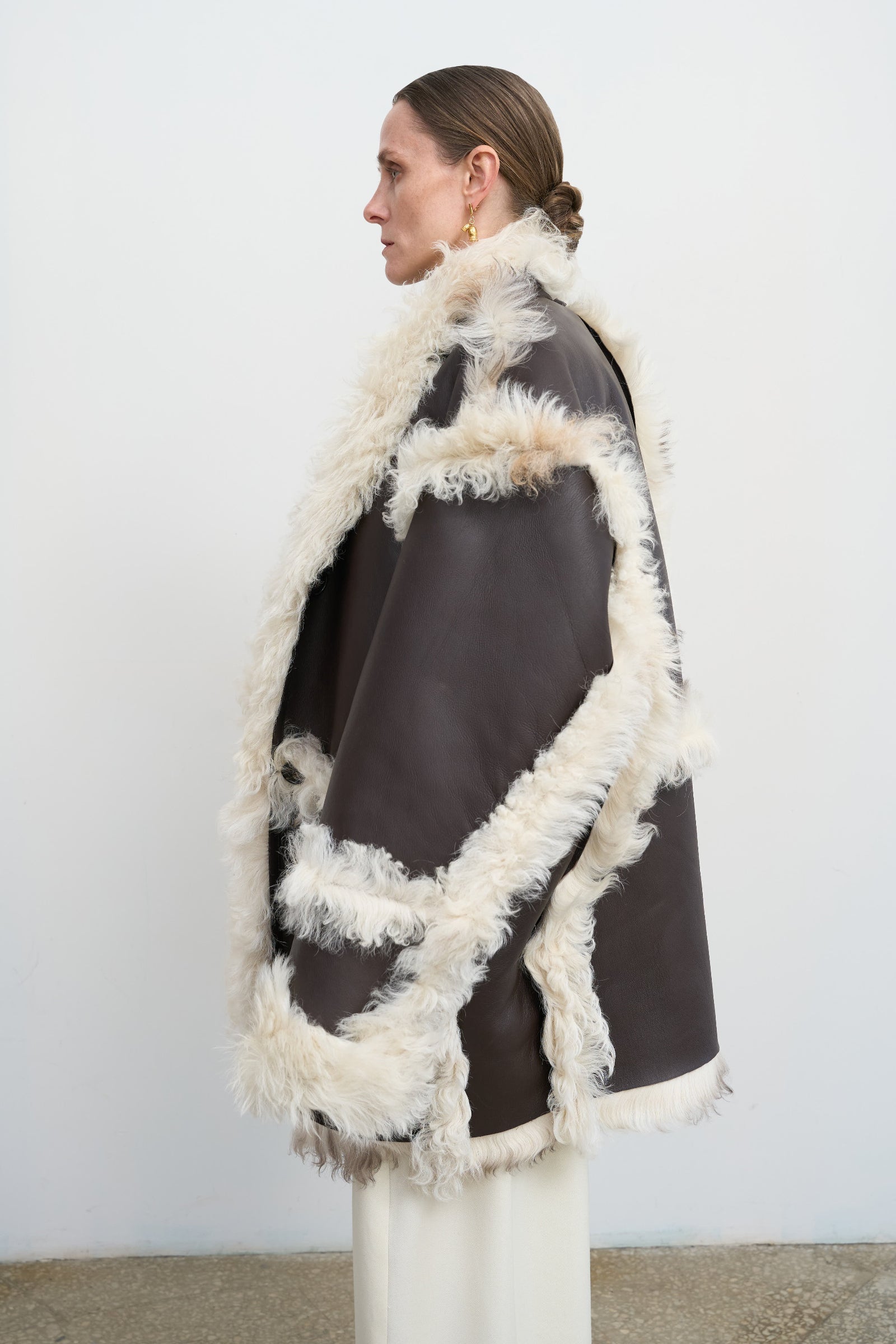 Двостороннє пальто зі стриженого хутра