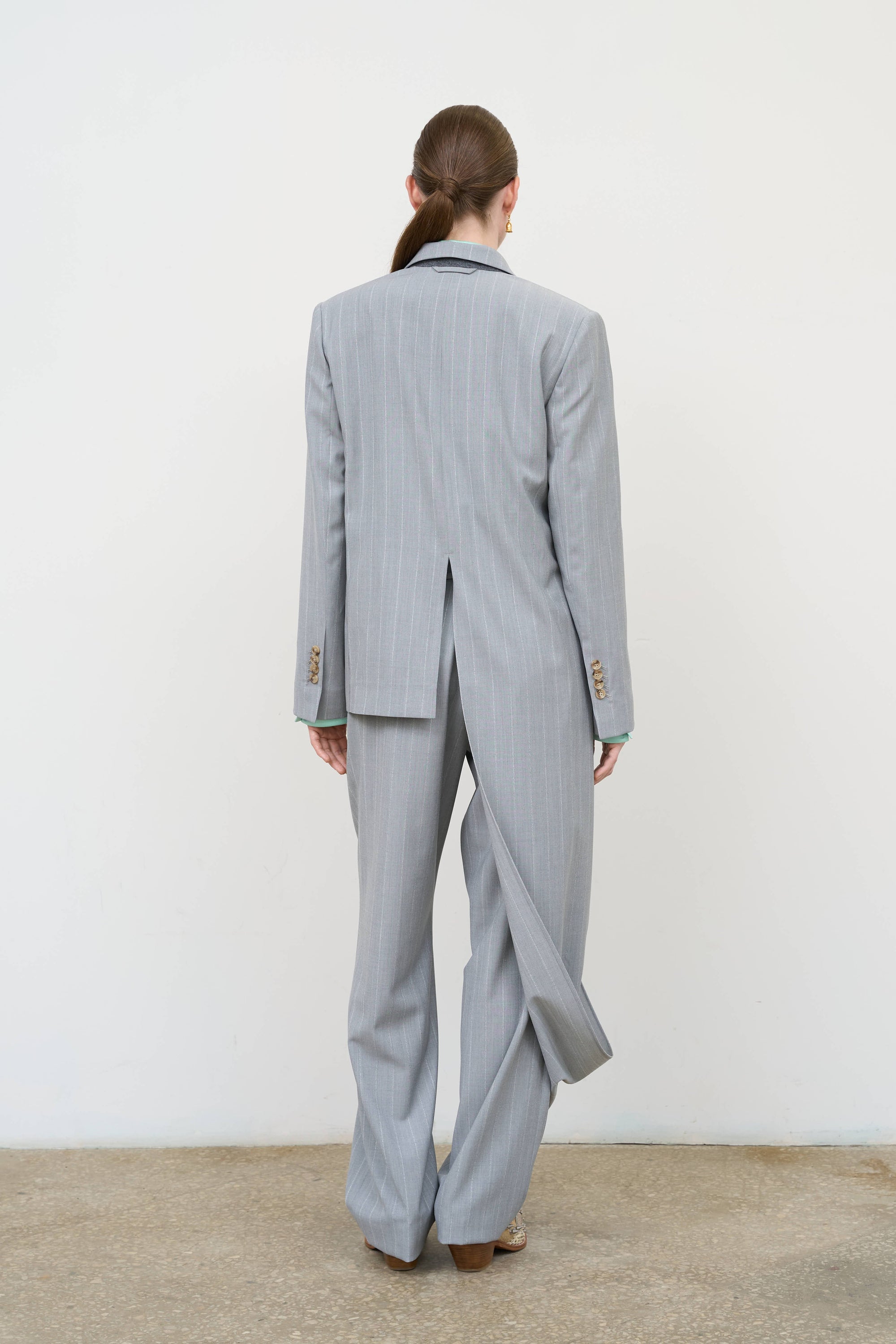 Scarf-Lapel Deconstructed Jacket