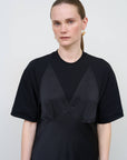 Soft-Structured Tee Dress in Black