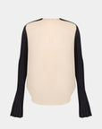 TEE WITH RIBBED-KNIT SLEEVES