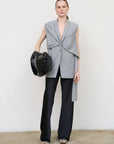 Vest with Front Twist Detail in Grey 2
