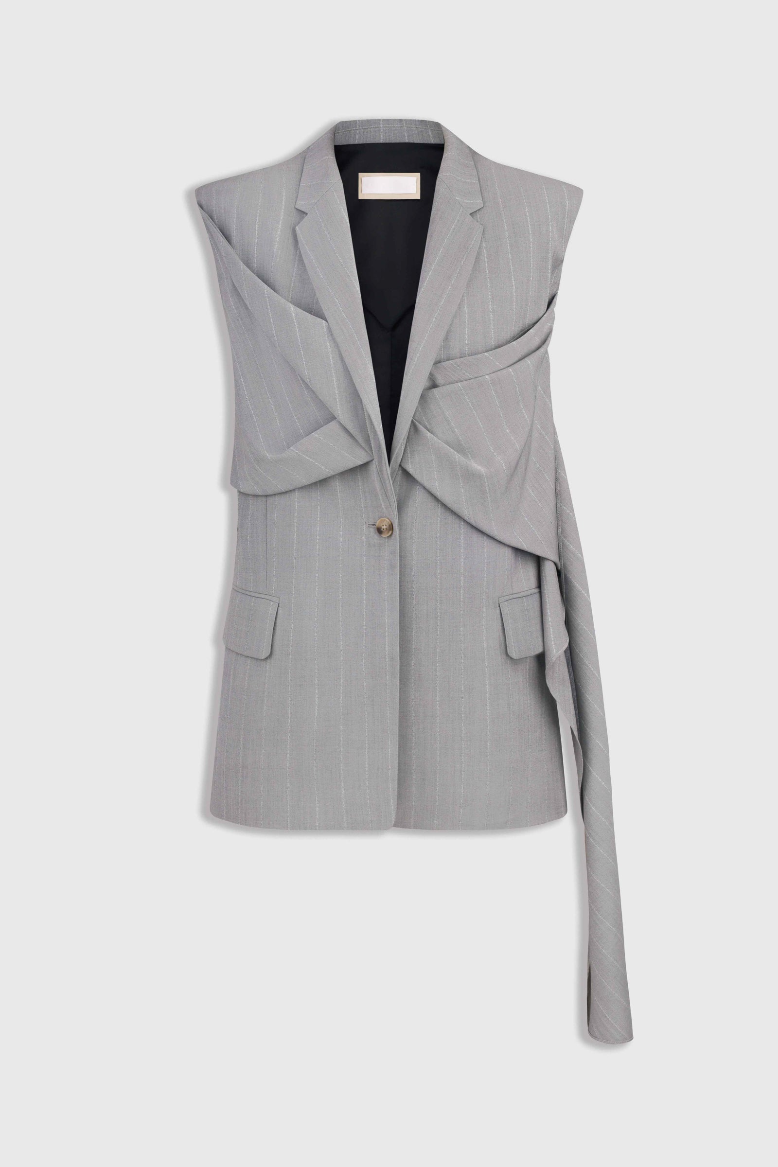 Vest with Front Twist Detail in Grey