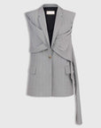 Vest with Front Twist Detail in Grey