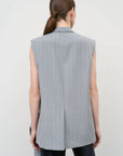 Vest with Front Twist Detail in Grey