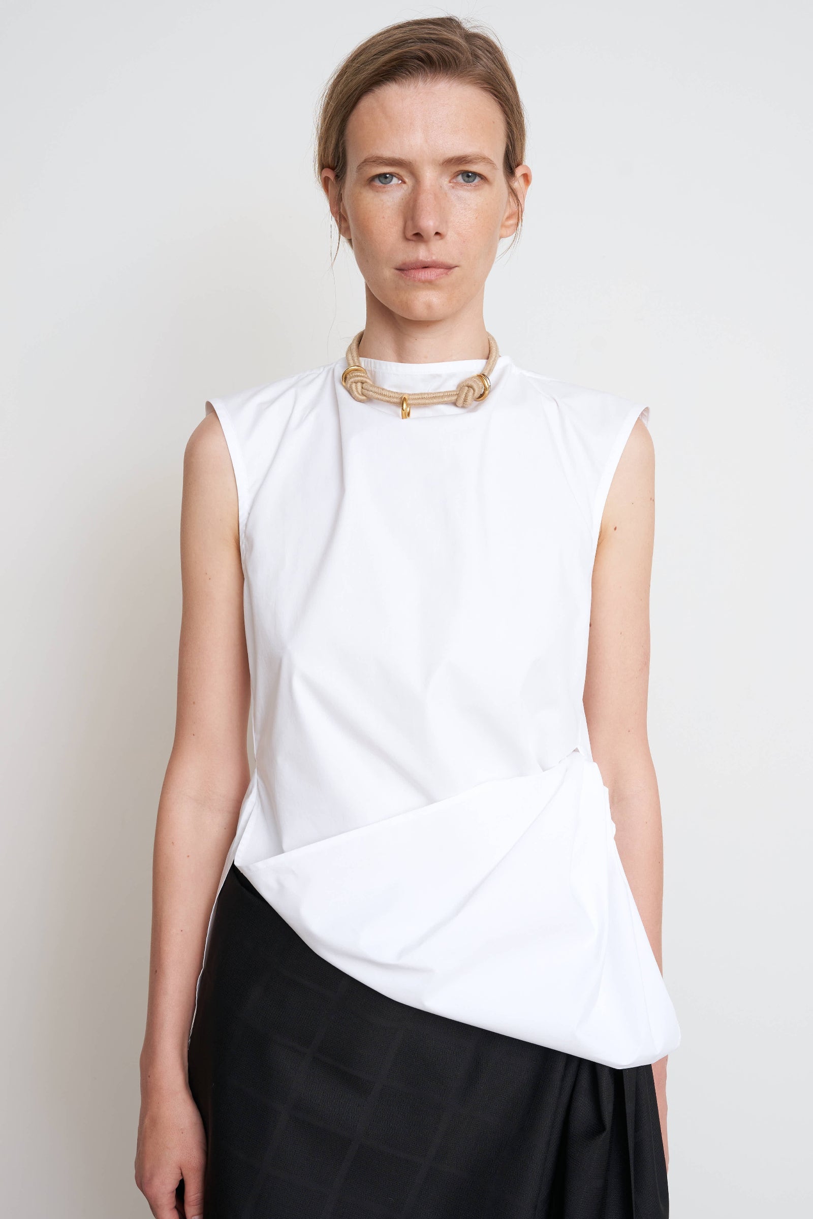 Сорочка з бавовни з перекрученим поясом