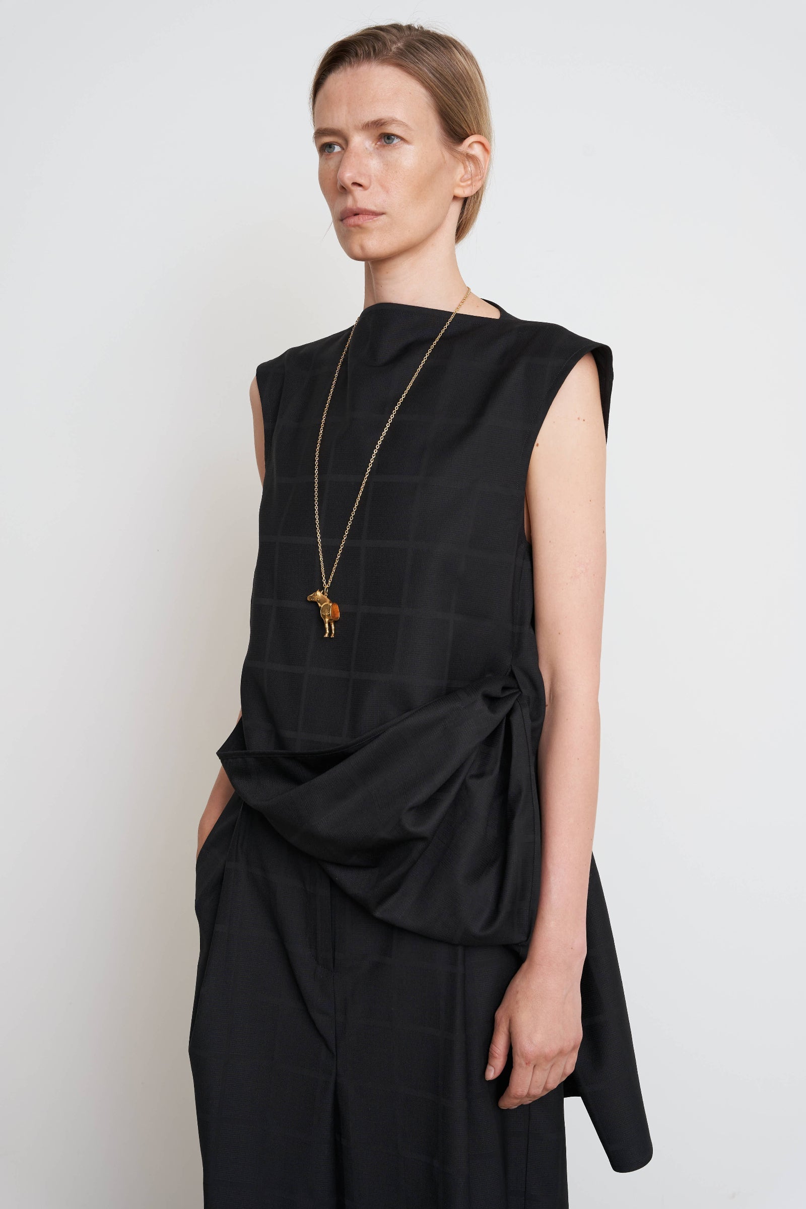 Сорочка з вовняної суміші з перекрученим поясом