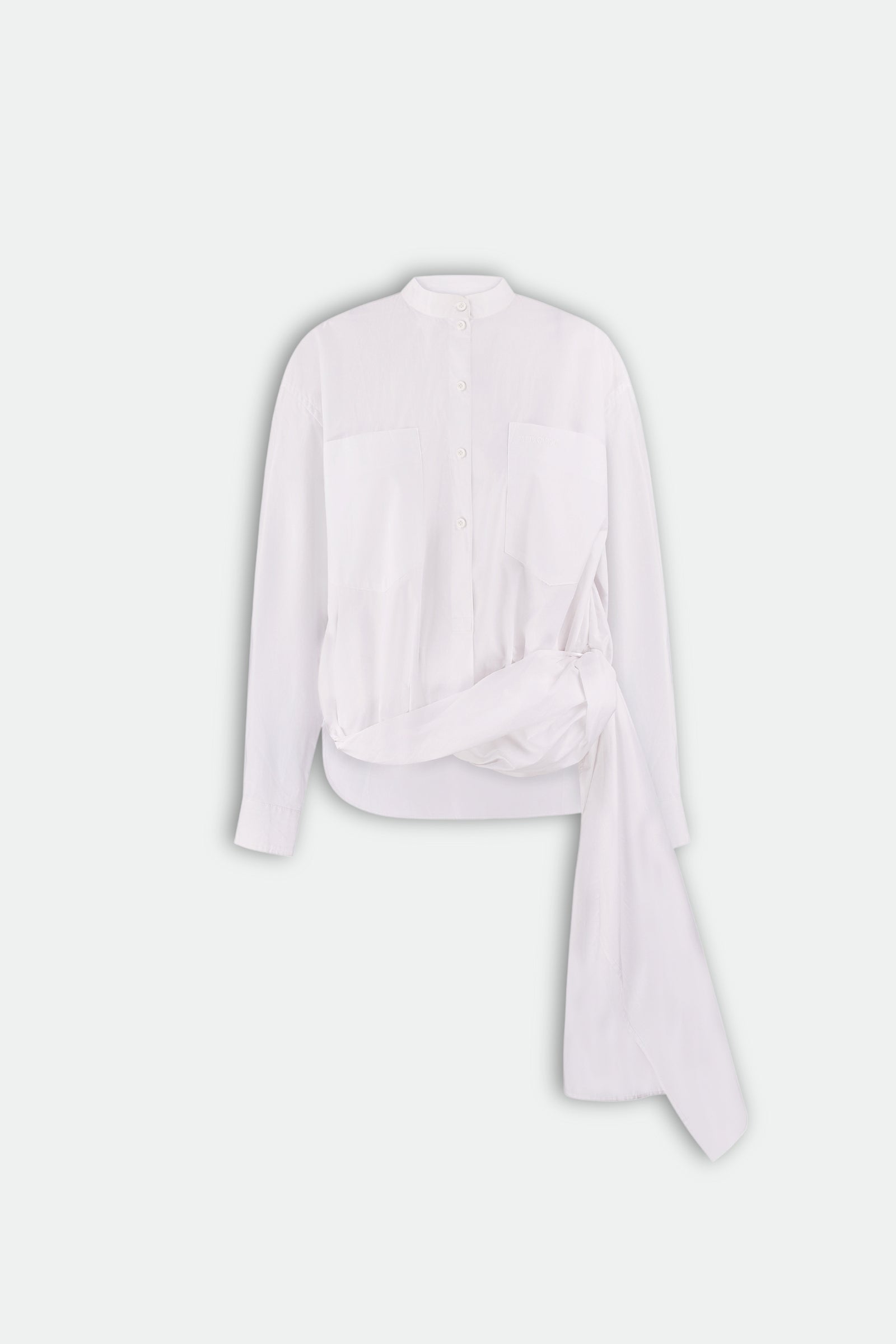 Блуза з бавовни з перекрученим поясом