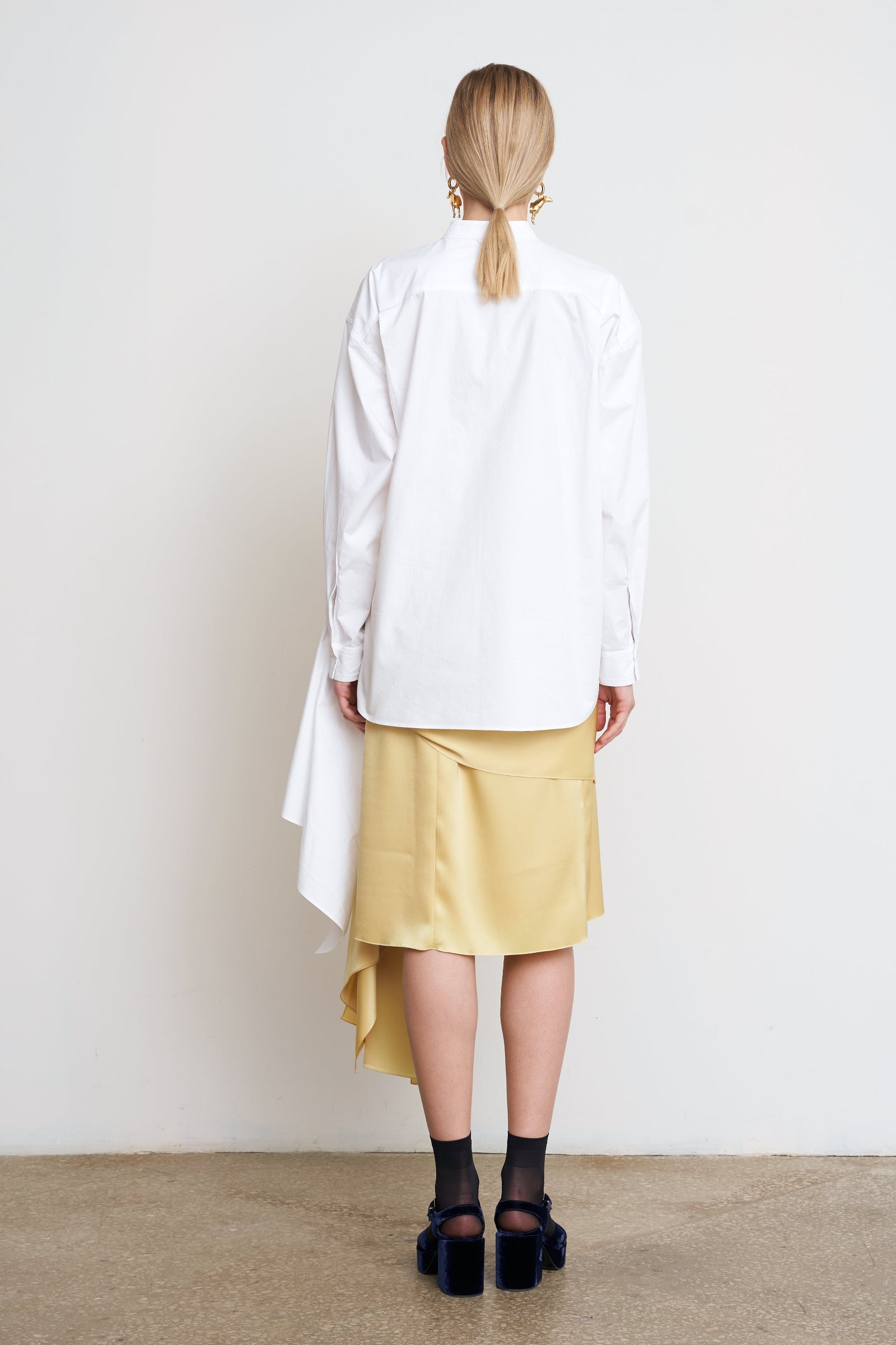 Блуза з бавовни з перекрученим поясом