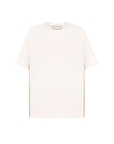 COTTON T-SHIRT WITH SIDE CHIFFON STRIPES