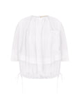 POPLIN BALLOON BLOUSE WITH HEM STRING