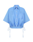 ASYMMETRIC HEM COTTON POPLIN SHIRT