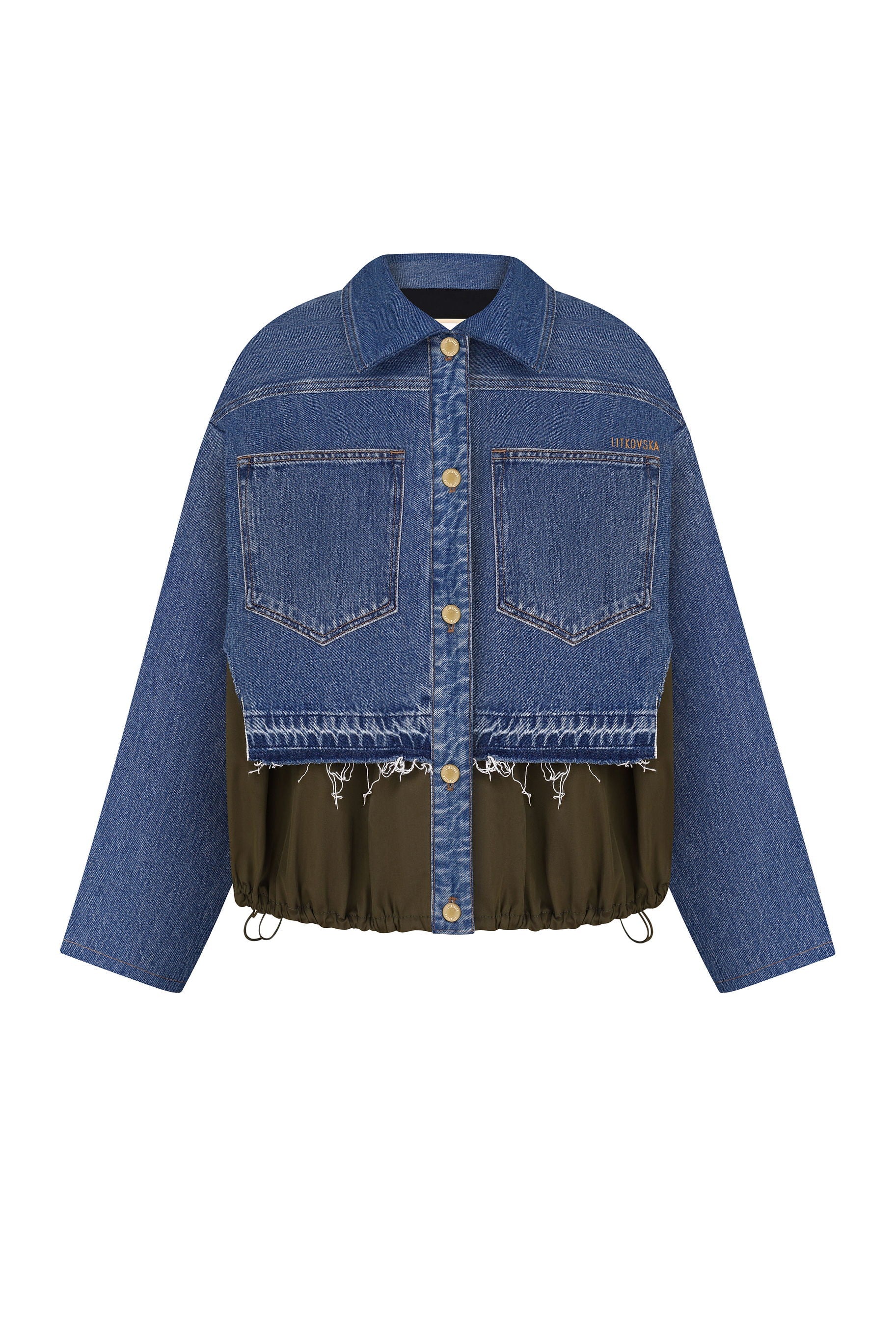 PANELED DENIM JACKET – Litkovska Ukraine