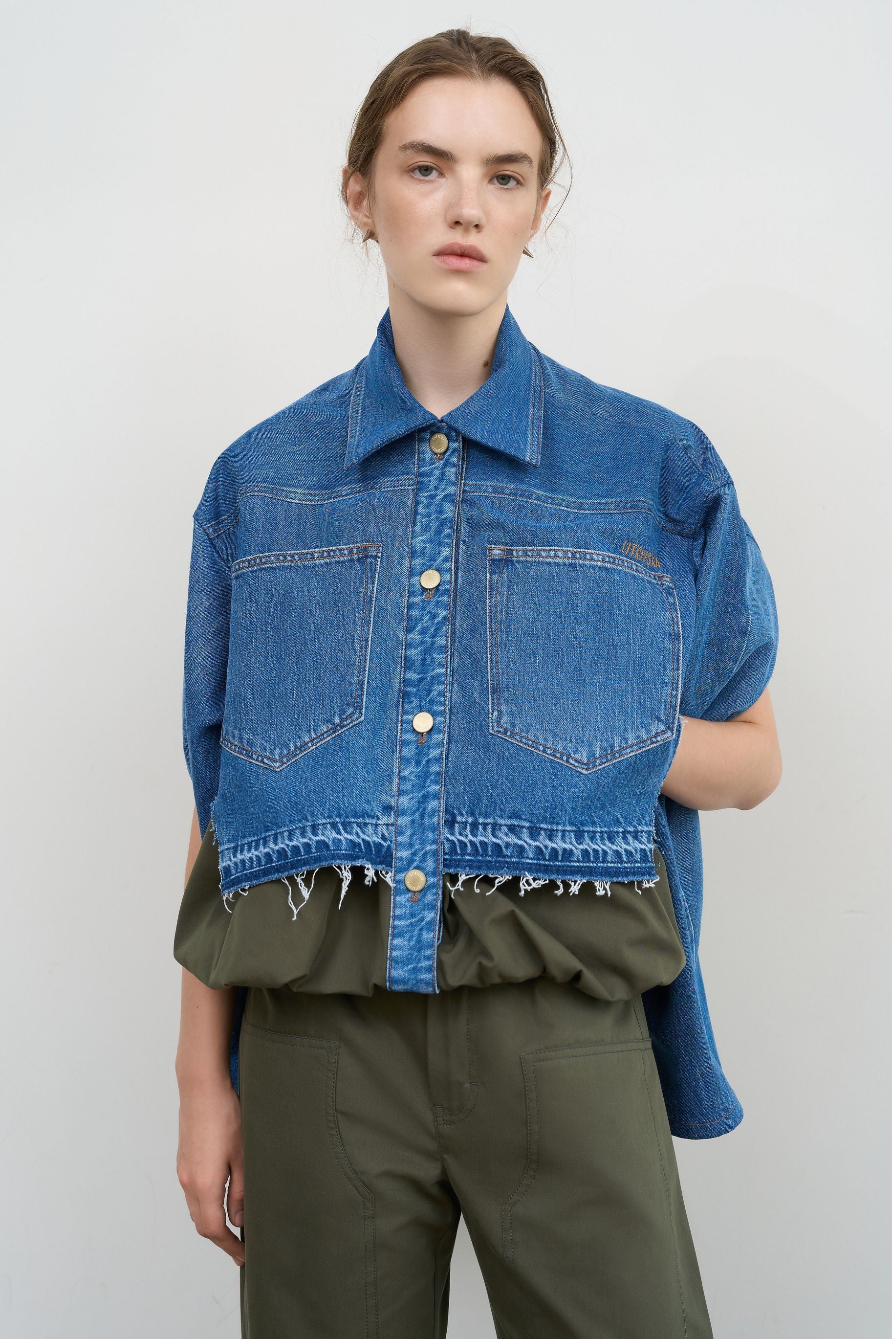 PANELED DENIM JACKET – Litkovska Ukraine
