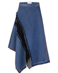 ASYMMETRIC DENIM MAXI SKIRT