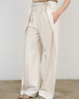 HIGH-RISE PLEATED WIDE-LEG PANTS