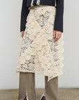 LACE LAYERED MIDI SKIRT