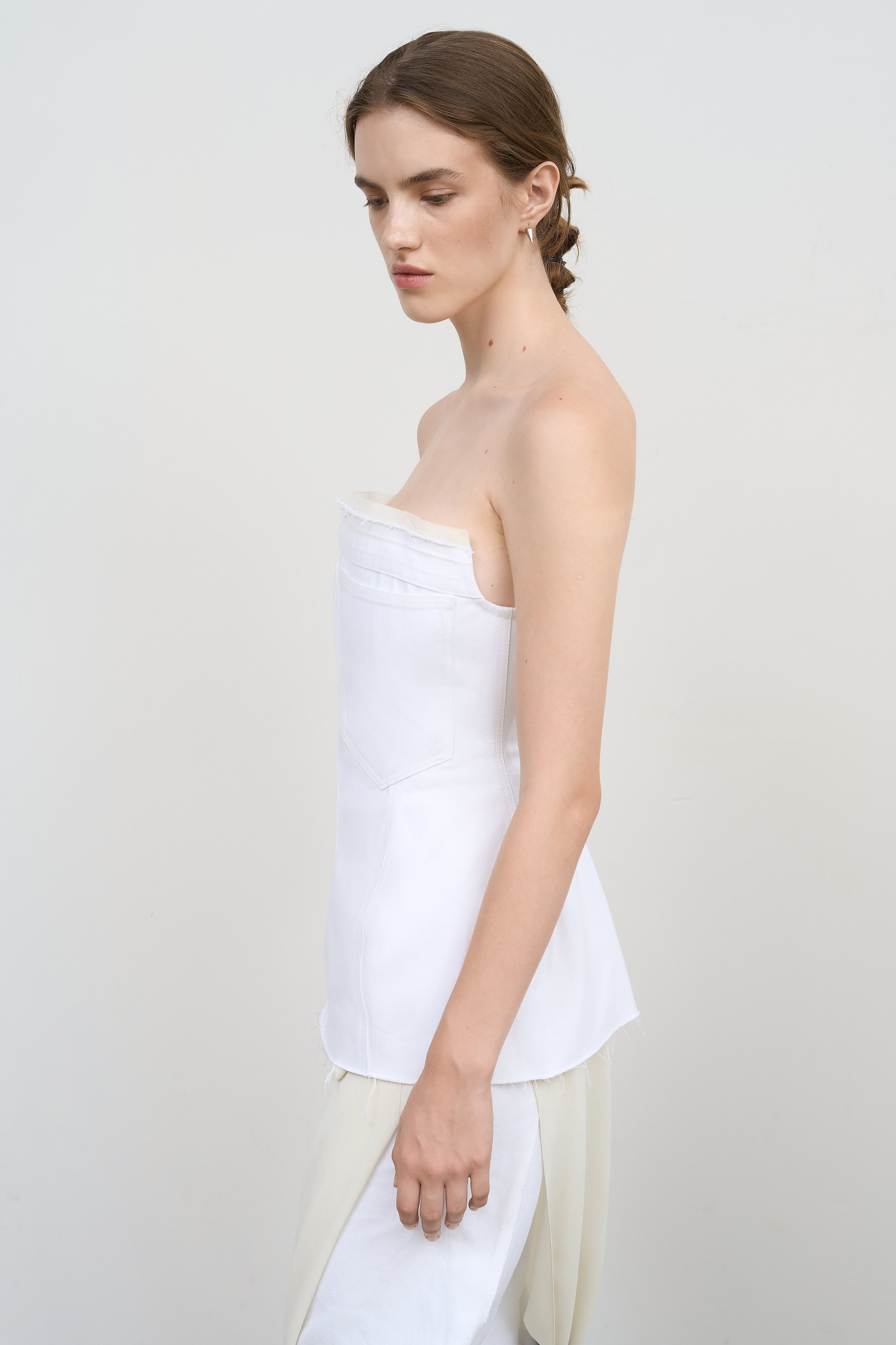 TAILORED DENIM BUSTIER – Litkovska Ukraine