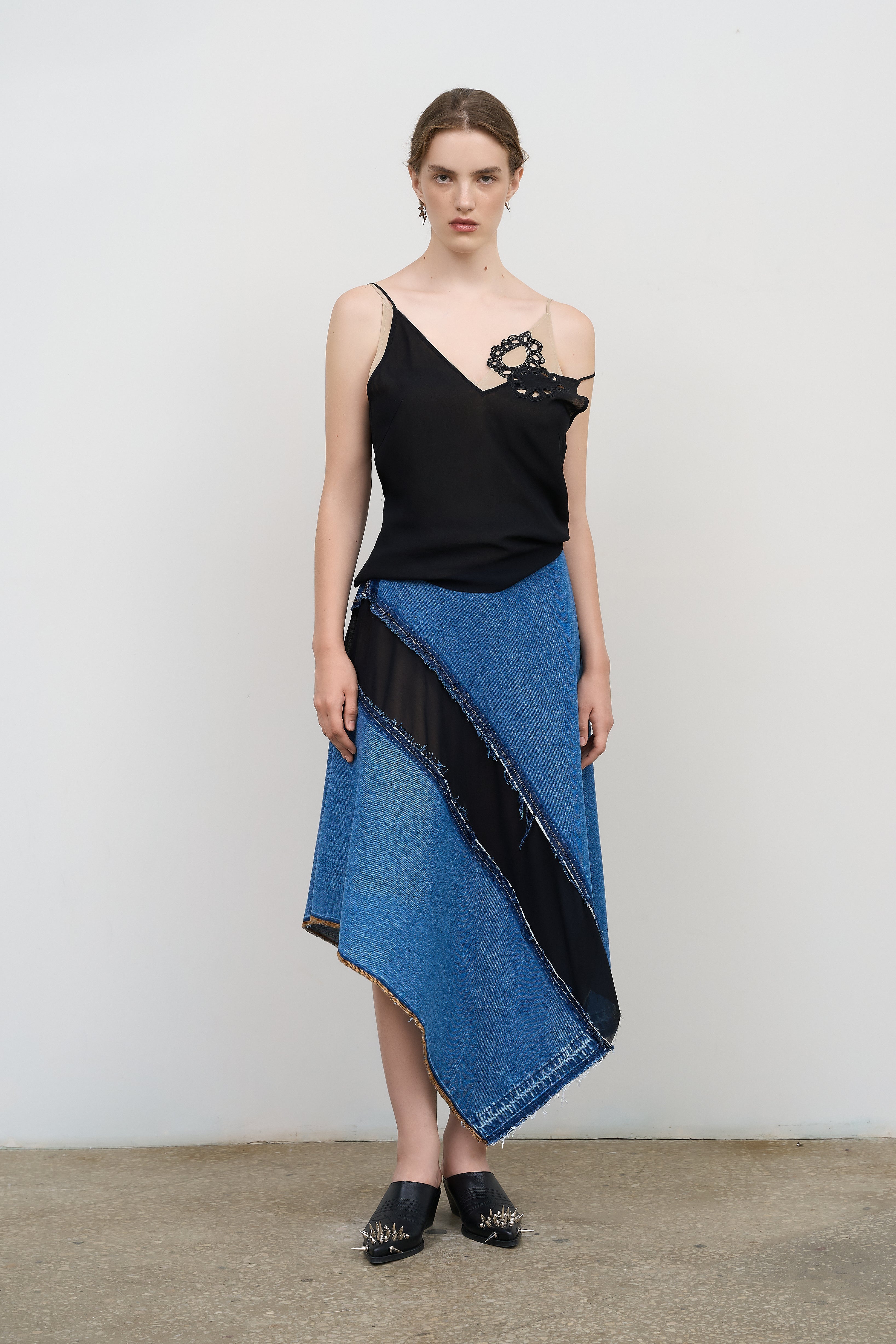 ASYMMETRIC DENIM MAXI SKIRT – Litkovska Ukraine