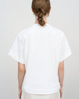 COTTON T-SHIRT WITH SIDE CHIFFON STRIPES