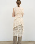 LACE LAYERED MIDI DRESS