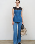 TAILORED DENIM BUSTIER
