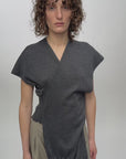 LAYERED WOOL TOP IN GREY