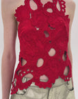 FLORAL-APPLIQUÉ TOP